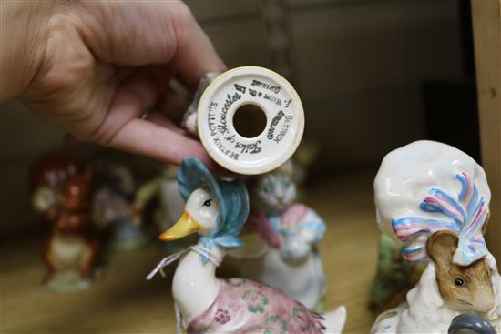 Fifteen Beswick Beatrix Potter figures, all Gold backstamp (four with some damage)